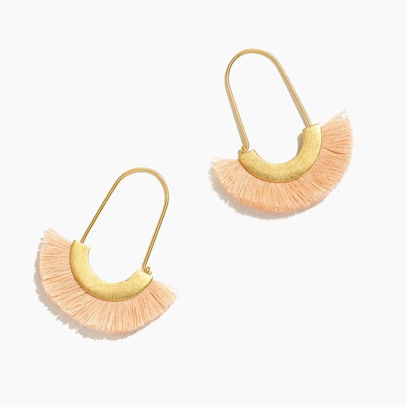 Madewell Jewelry - Madewell Peach Arc Wire Fringe Earrings